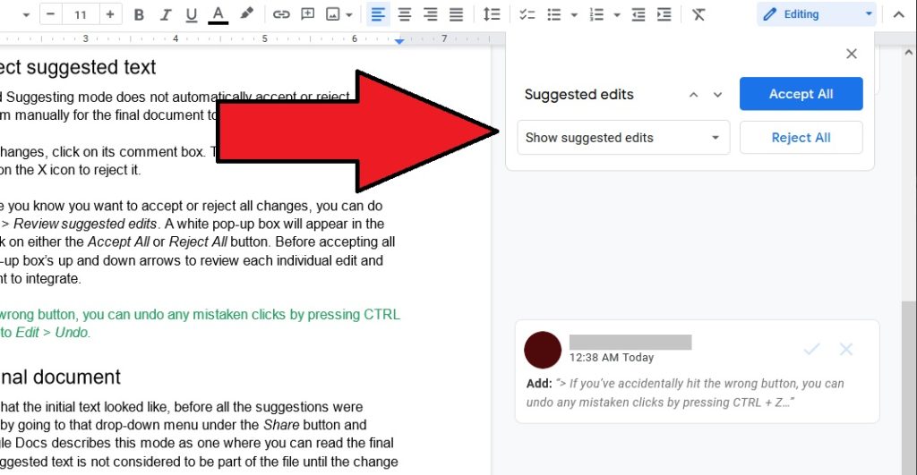 نحوه ردیابی تغییرات در Google Docs