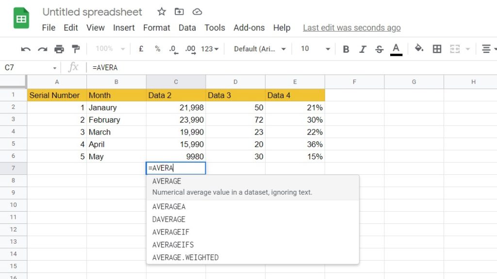 نحوه استفاده از فرمول های پیشنهادی گوگل شیت Google Sheets Formula Suggestions