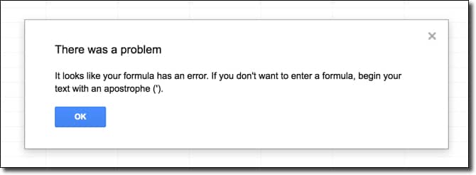 بهترین روش های حل خطای Formula Parse Errors در گوگل شیت